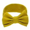 Mode enfants oreilles de lapin bande de cheveux bébé européen et américain couleur unie arc bandeau à la mode bowknot bandeau T9I00258