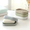 Thicken Plastic Soap Dish Soap Tray Holder With Lids Storage Soap Rack Plate Box Container For Bath Shower Bathroom Supplies DBC BH3475