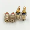 Freeshipping 100 Unids Alta Calidad Latón Cristal 4 mm Hilo Amplificador Medio Altavoz Pala Terminal Enlace Post Banana Enchufe Conector