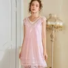 Summer Cool Soft Sleeveless Bow Donna Camicia da notte Sleepwear Sweet Cute Princess Style Young Girl Ladies Sleep Clothes Home Hotel