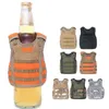 Drank Koozie Vest Handvat Militaire Molle Mini Beer Cover Vest Koeler Mouw Verstelbare Schouderbanden Bier Covers Bar Party Decoration BH1990 ZX