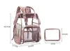 10PCS Girl Pvc Transparent Large Capacity Multifunction School Bag 4Colors Women Waterproof Travel Backpack Bag