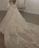 Vestidos de Noiva Sereia de Luxo com Saia Destacável Lantejoulas Brilhantes Cristais Miçangas Apliques Decote Transparente Sem Costas Longos Vestidos de Noiva
