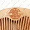 MOQ 50pcs Custom LOGO Wooden Hair Comb Beard Combs Premium Pear Wood Hairs Brush Amazon Customized Name Barber Pocket Size