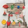 Liga de esmalte mix pequenos pingentes encantos animais frutas diy pulseira colar bonito chaveiro brinco para mulheres jóias encontrar presente8969543