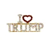 spedizione gratuita Trump 2020 i love trump spilla cappotto gioielli spille regali spilla di diamanti femminile stile caldo moda amore corpetto vestito