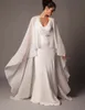 Ivory Bridal Cape Women Wedding Cloak Chiffon Long Jacket Plus Wrap Custom Made Formal Bride Bolero