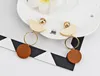 Groothandel-modeontwerper Lange oorbel geometrische houten drop oorbellen voor vrouwen opknoping bengelen oorbellen mode-sieraden