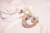 New trendy fashion luxury designer glittering diamond sweet flower Numbers classic elegant pin brooches jewelry for woman girls