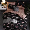 Leopard Pink Twin Comforter Bedding Set Cotton Däcke Cover Set Bed Linen Linings Podwase Home Textile2447605