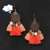 Fringed hoop earrings fan-shaped round hollow female ladies party bohemian dress accessories fashion