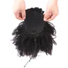 Naturlig Afro Kinky Curly Puff Clip In Drawstring Ponytail Kinky Curly 4c Human Hair Extension 120g