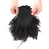 Natural Afro Kinky Curly Clip Puff w sznurku Ponytail Kinky Curly 4C Human Hair Extension 120g