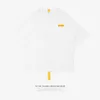Inflação Lettering Amarelo Ribbon Long Brand T Shirt Mens T-shirt Manga Curta Tops Tees 2018 SS Novas Chegadas Streetwear 8191s
