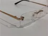 2018 nouvelles lunettes optiques et lunettes de soleil de créateur de mode 01480 cadre carré sans monture lentille transparente jambes d'animaux Vintage style simple clea