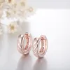 Boucles d'oreilles roses en forme de cœur en acier pour femmes