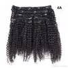 VW Kinky recht 3a 3b 3c 4a 4b 4c 120g Natuurlijk zwart volle cuticulus uitgelijnde afro kinky krullende clip ins remy maagdelijk menselijk haar extensions