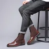 Hot Sale-Ankle Boots For Fashion Men's Color Matching Pointed British Wind Short Boots Motorcycle Best selling 40