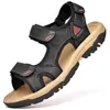 Mens Gladiator Sandaler Sommar 2020 Ny stil Strandskor Mäns Utomhus Sandaler Man Äkta Läder Casual Skor Sandles 2.51