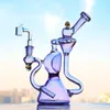 Hookah Bongs Purple Recycler Dab Rig Water Pipe Thick Glass Pipes with 14mm Banger for Dry Herb Smoking Accessory