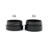 3 grammes d'échantillon cosmétique pot vide en plastique pot rond noir bouchon à vis couvercle petite petite bouteille de 3g pour maquillage ombre à paupières ongles Powde5371231