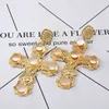 Retro Big Cross Earrings for Women Long Cross Earrings Vintage Rhinestones Flower Drop Earring Fashion Jewelry