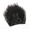 VMAE Peruanisches Afro-Kinky-Lockiges 4A-Clip-in-Haarverlängerung, afroamerikanisches menschliches Naturhaar, 120 g, 140 g, 160 g, 4A-Clip-in-Haar