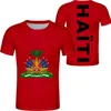 Haïti mâle jeune étudiant gratuit sur mesure nom numéro t-shirt drapeau décontracté t-shirt imprimer des photos garçon vêtements