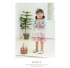 NEW Girl clothes Dresses Kids Boutique 3 Layers Mesh Patchwork dress Girl Elegant Sring Fall Long Sleeve Dress Christmas girl Ball Gown M340