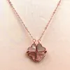 Fashion-Necklace Kobieta S925 Srebrny romantyczny przekształcony czterokierunkowy wiszący wiszący wiszący wiszący łańcuch obojczy