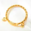 Europe and America Baby Lovely Bangles Yellow Gold Plated Bells Baby Bracelet Bangles for Babies Kids Nice Gift3820411