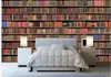 3d bookshelf bookcase background wall modern wallpaper for living room327z