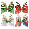 Jojo Siwa Hair Bows 7 pouces Imprimé pour enfants Grand papillon cadeau de Noël Gold Antler Diamant Incroûte des coiffures coiffées