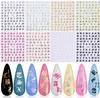 Adesivo per nail art con lettera olografica, 8 colori lettera parole alfabeto inglese antico decalcomanie per unghie carattere gommato ultra sottile adesivi per unghie