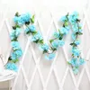 2.2m Artificial Flower Vine Cloth Rose Ivy Flower Artificial Vines Hanging Garland Decorations Wedding Party Garden Decor