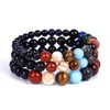 Eight planets Nature stone beaded strands bracelet women mens bracelets Beads bangles Fashion Jewelry will and sandy