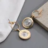 Fashion- Vintage Round Geometric Dangle Earrings Portrait Zinc Alloy Punk Statement Earrings For Women Party Gift Pendant Jewelry