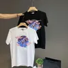 Camisetas de diseñador de hombres camisetas de lujo con letras de marca mangas sólidas de manga corta impresión de dinosaurio de moda tops ropa x2836652