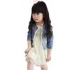 Çocuk Kız Kot Outerwears Ceket Çocuklar Dantel Coat Uzun Kol Düğmesi Denim Ceket Kızlar için 2-7Y İlkbahar Sonbahar Moda