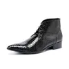 Mode d'hiver hommes bottes en cuir véritable bottines grande taille hommes à lacets Bullock mâle paty chaussures de bal fête chaussures habillées formelles