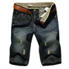 Erkek Moda Yaz Rahat Pamuk Şort Jeans Boardshorts Erkek Yırtık Pantolon Artı Boyutu