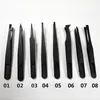 8 pcs esd pinça antiestática definida qualidade alta elasticidade plástica pinça kit curvado linha reta multifuncional pinça ferramentas conjunto