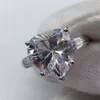 Kochankowie Kształt Kształt Pierścień 3CT Diament 925 Sterling Silver Promise Zaręczyny Zespół Ślub Pierścień Dla Kobiet Palec Biżuteria