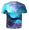 3D Print Space Nebula Galaxy Mężczyźni Krótki Rękaw T Shirt Moda Casual Odzież Hip Hop Camisetas Męskie Topy Streetwear Tee Koszula Homme