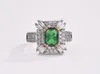 2019 Nieuwe Collectie Top Selling Luxe Sieraden 925 Sterling Zilver Princess Cut Emerald Edelstenen Party Vrouwen Wedding Bridal Ring voor Lover