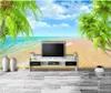 Strand 3D TV Bakgrund Vägg Mural 3D Wallpaper 3D Wall Papers för TV Backdrop336a