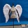 Defile çekim için Özelleştirilmiş Yetişkin büyük beden melek tüy kanatları Cosplay oyunu kostüm gelin partisi sahne malzemeleri