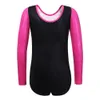 Desgaste de la etapa Baohulu 3-11Y juego de gimnasia de manga larga Destacados con forma de diamante Body Body Ballet Leotards Ropa deportiva