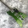 Custom New Jazz Electric Guitar Metallic Green Body White Hardware Customizable support drop