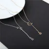 Colgante de moda Collar Gargantilla Luna Estrella de Oro Plata Color de Aleación Collar de Cadena Collar Para Las Mujeres Joyería Del Partido